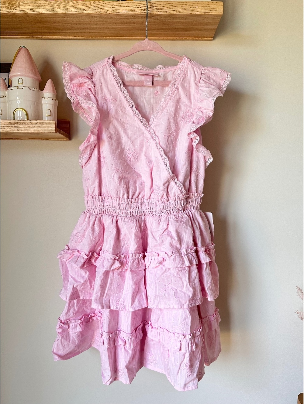 LoveShackFancy x Target Girls' Beck Alouette Rose Embroidery Tiered Ruffle Dress
